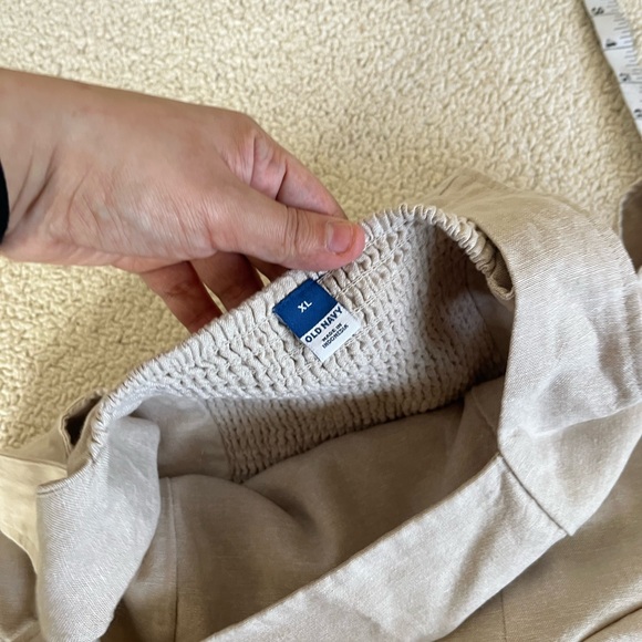 Old Navy Light Beige Linen summer neutral mini dress XL - Picture 2 of 8
